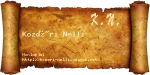 Kozári Nelli névjegykártya